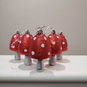 6 Christmas toadstool 🍄 mushroom ornaments